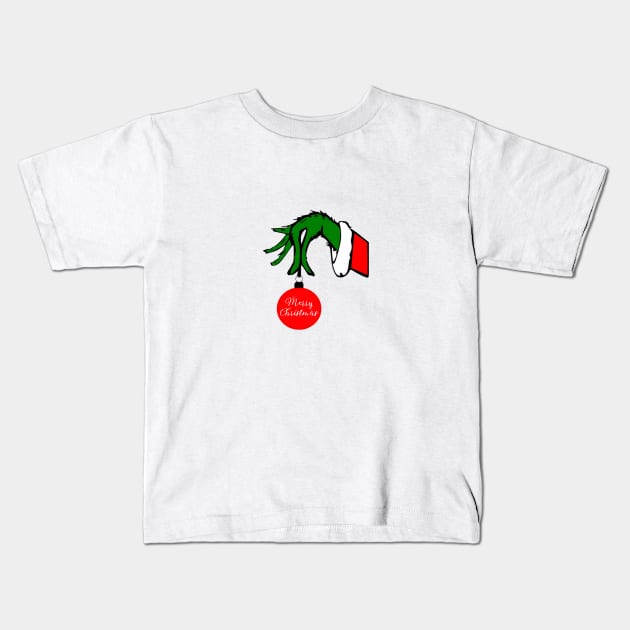 Merry Christmas Ornament Design Kids T-Shirt by Lauren Cude